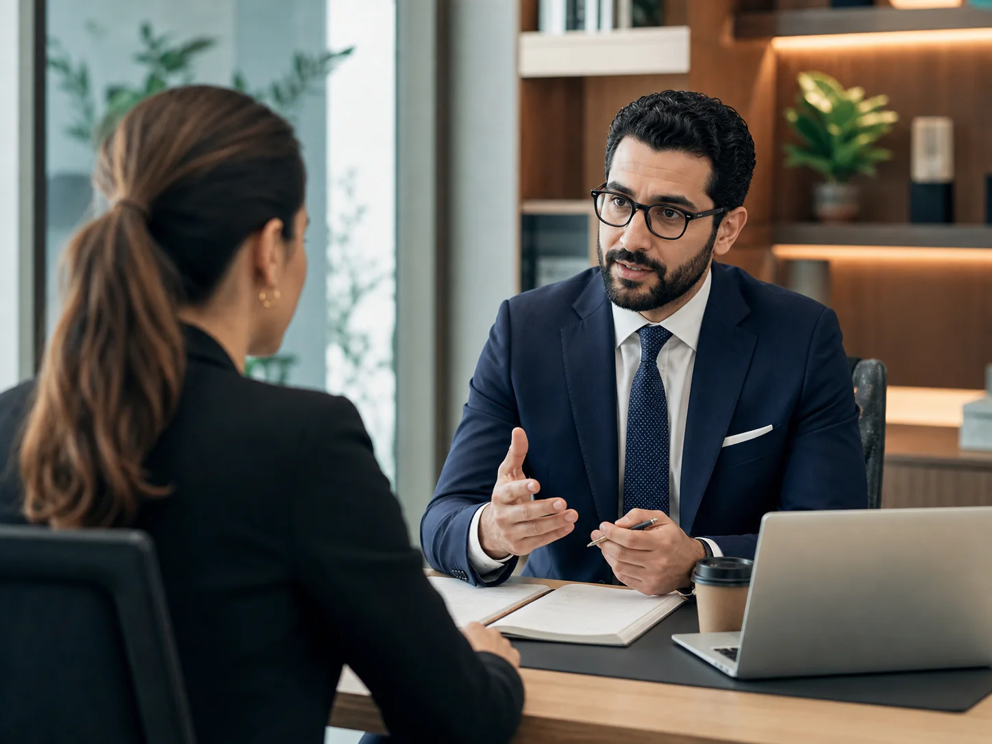 Consultant conducting a structured candidate interview