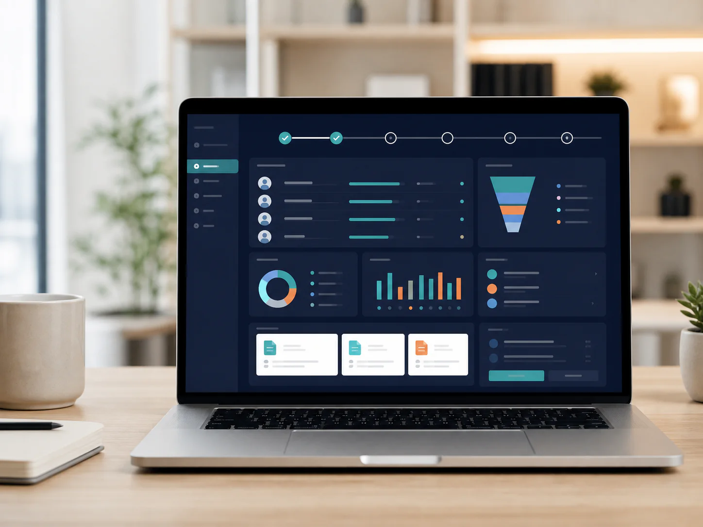 Client reviewing search progress and pipeline reporting