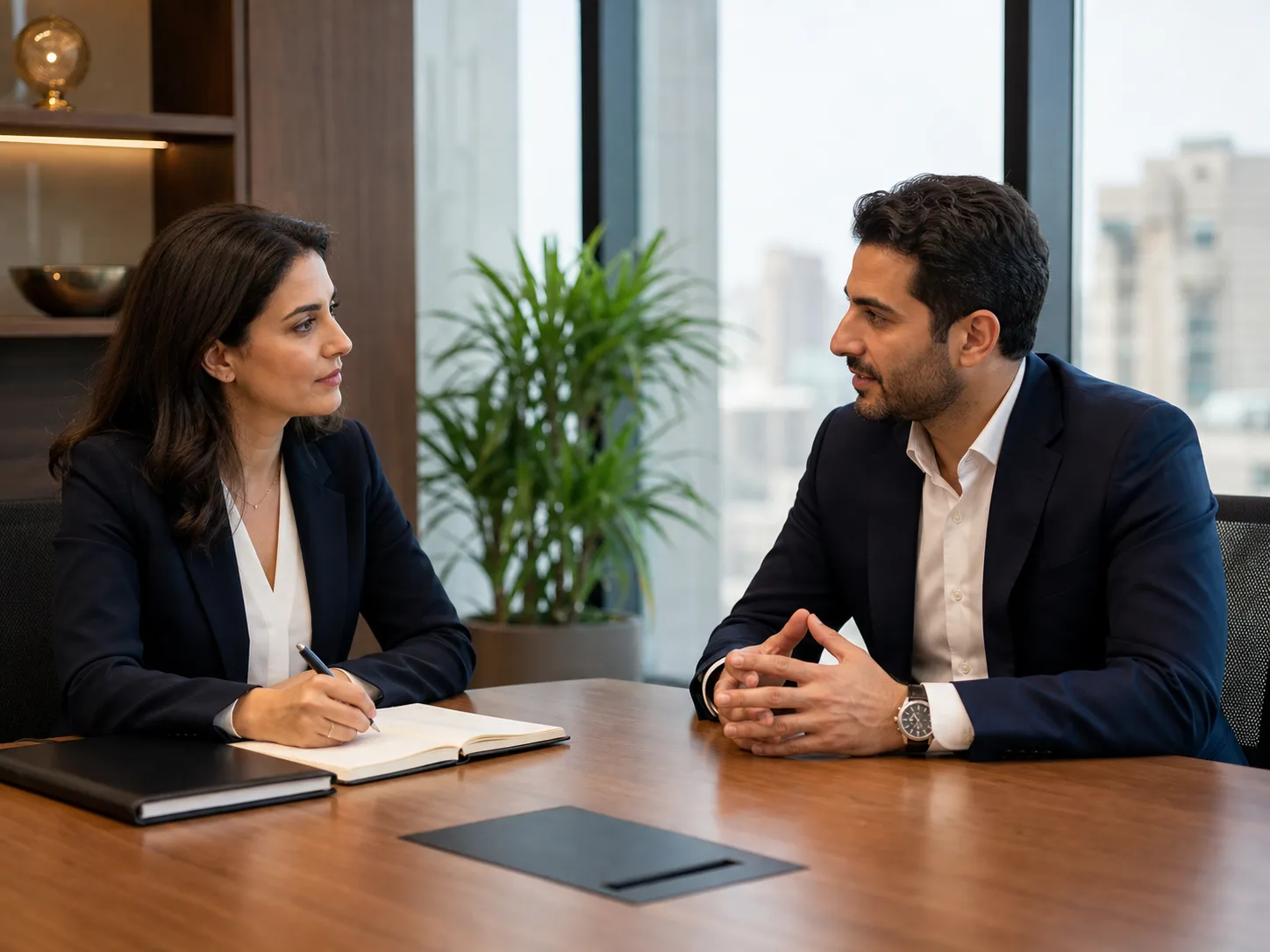 Senior leaders in a confidential search discussion